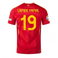 Fotbalové Dres Španělsko Lamine Yamal #19 Domácí ME 2024 Krátký Rukáv